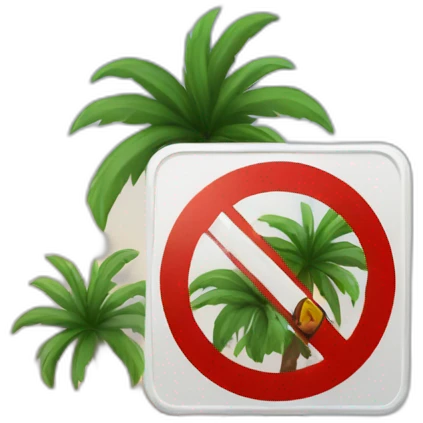 sign that palm trees are prohibited emoji