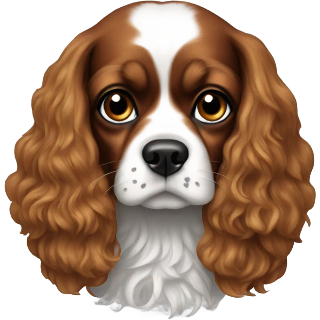 realistic cavalier with dark black ears emoji