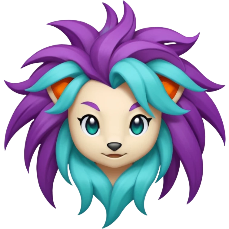 Rappidash pokemon white teal purple emoji
