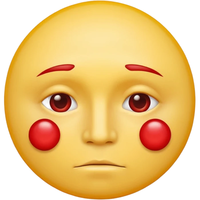 A circular yellow face with many close together red face herpes sores emoji