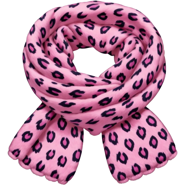 Pink leopard muffler emoji