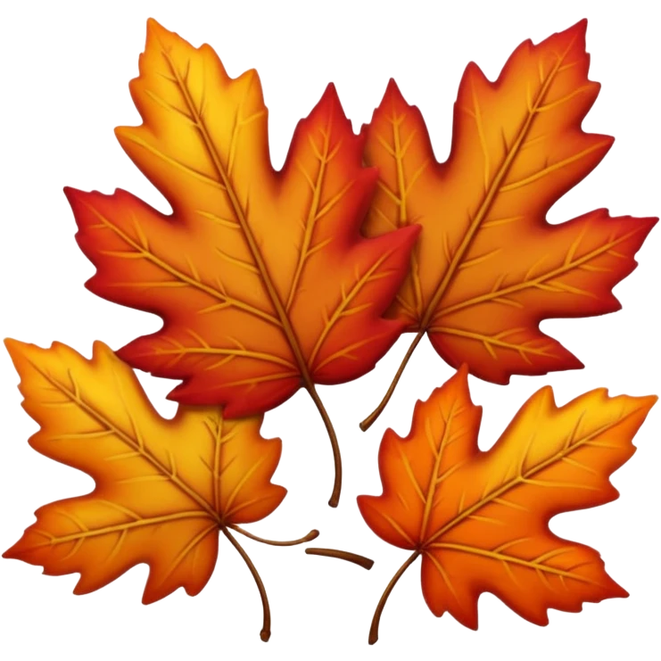 Red-orange-yellow-brown-gradients autumn leaves emoji