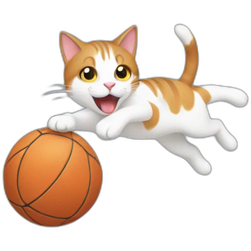 cat chasing a ball emoji
