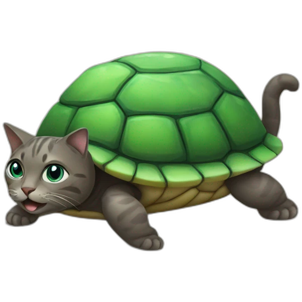 cat on a turtle emoji