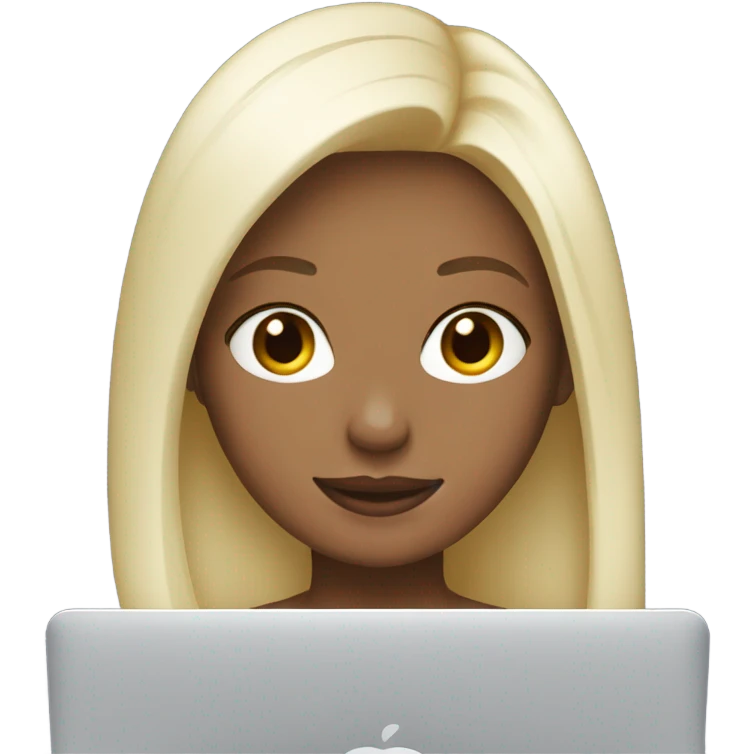 platinum-blonde-girl-with-macbook emoji