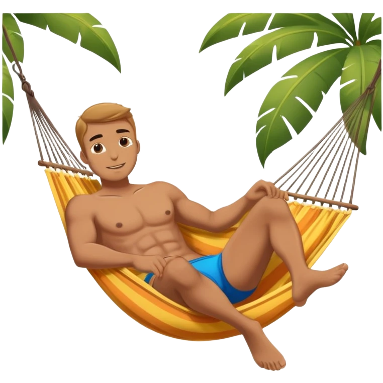 guy wearing speedo on hammock  emoji
