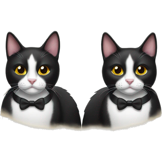 Two tuxedo cats emoji