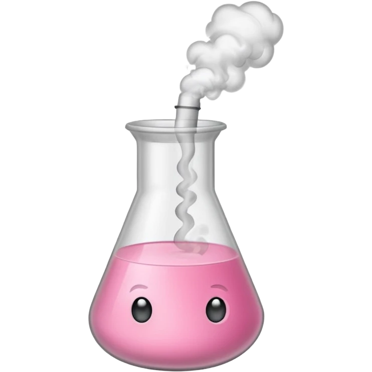 pink beaker with smoke no face one tube emoji