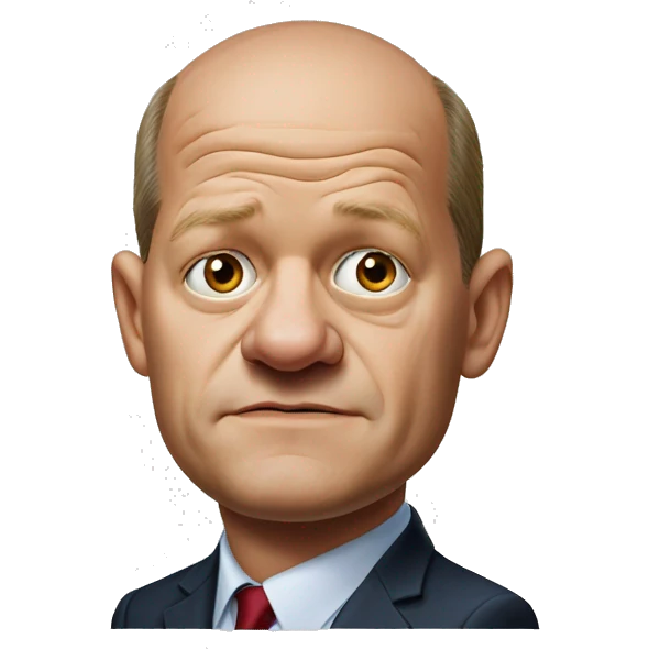 photorealistic Olaf Scholz shrugs emoji