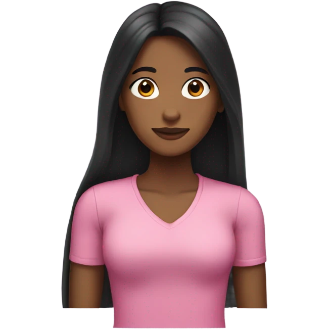 Kind of brown girl with black hair with pink tips emoji