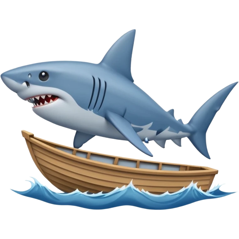shark circling a rowboat emoji