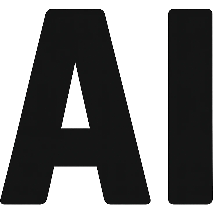 the letters AI in a bold style, no specific theme emoji