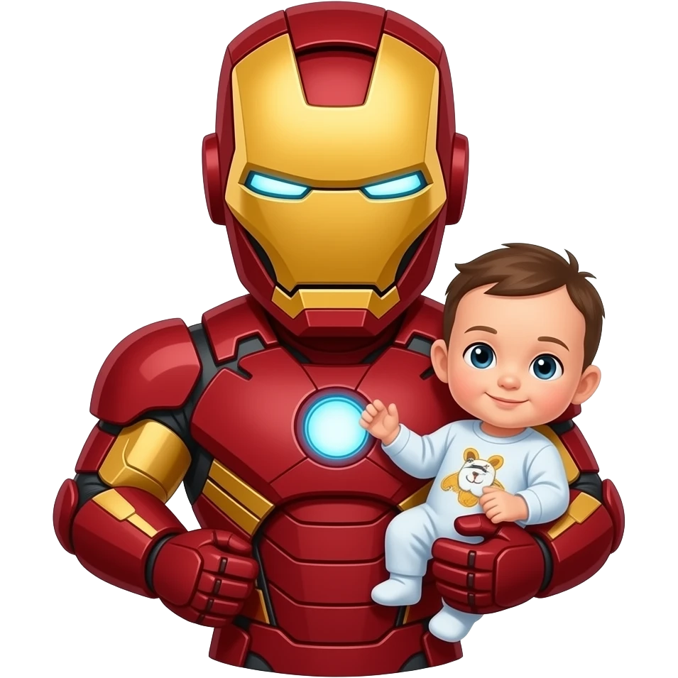 Full Ironman with baby emoji