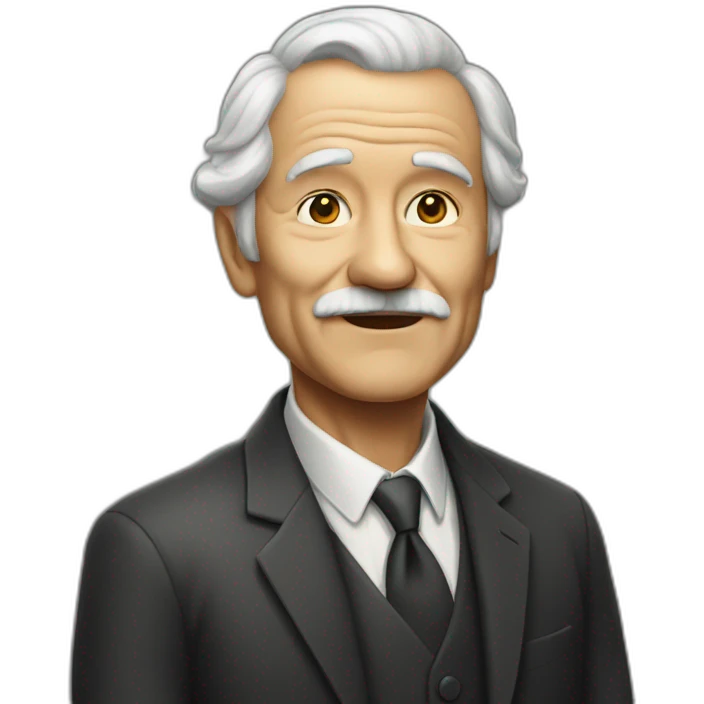 Portrait of an old man in suit emoji