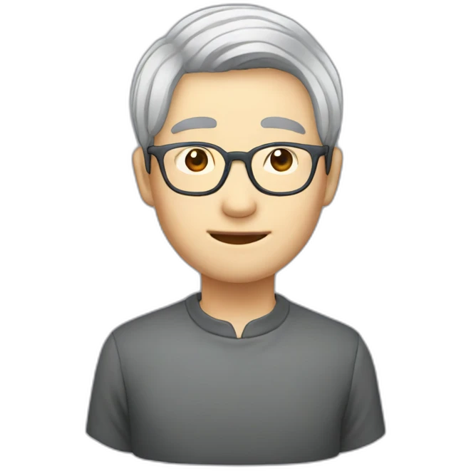 Chinese grey hair wear glasses held Taiwan flagup emoji