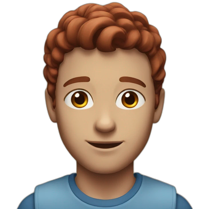 Young Man with Burgundy hair and blue eyes emoji