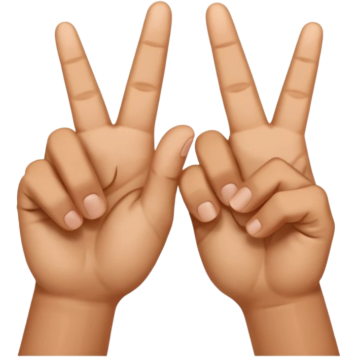 W V as hand signs emoji