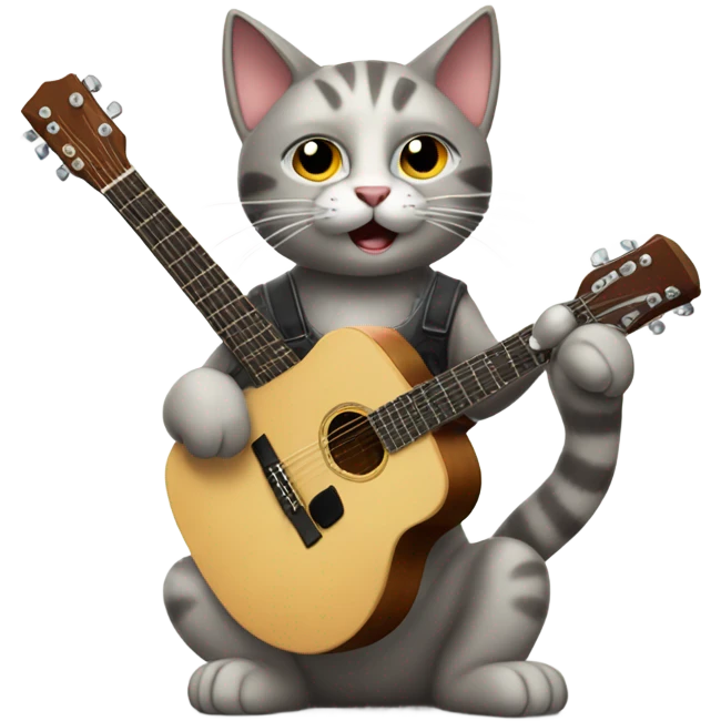 cat playing guitar emoji