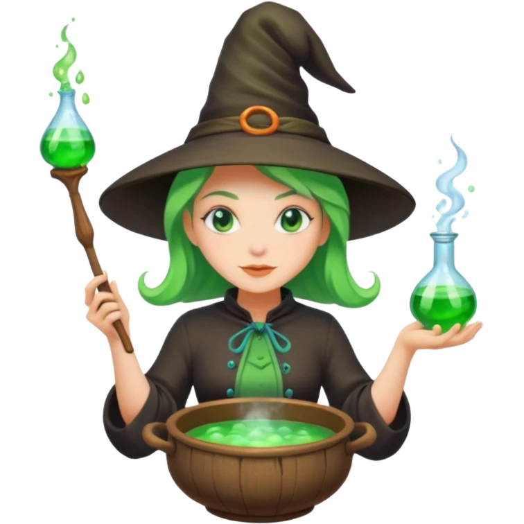 green witch cooking potion emoji