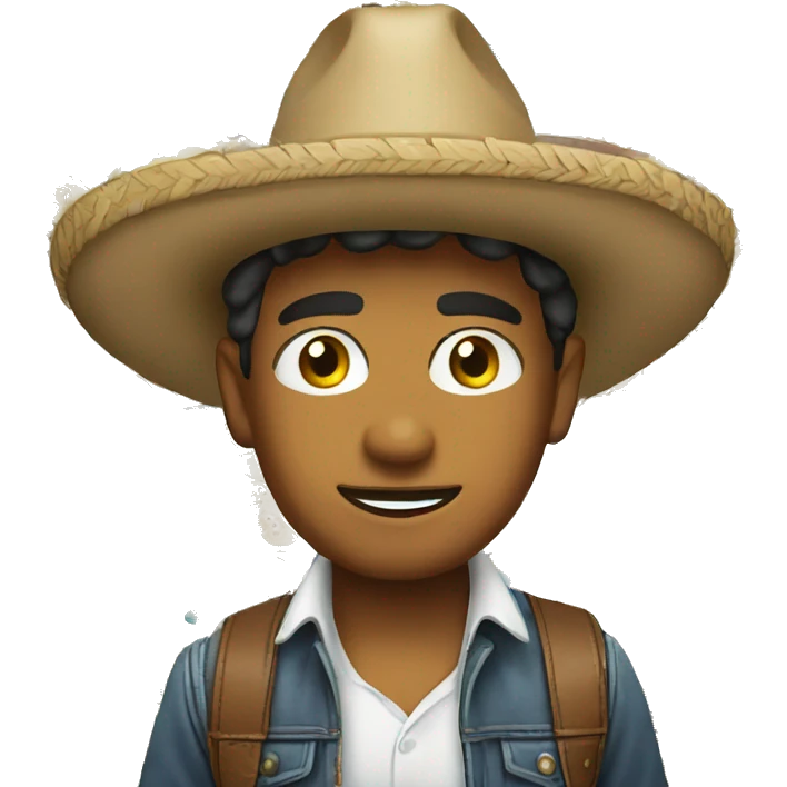 joven con sombrero colombiano emoji