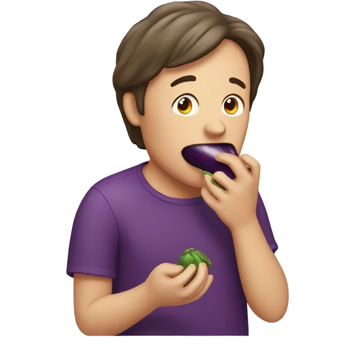 Human eating eggplant  emoji