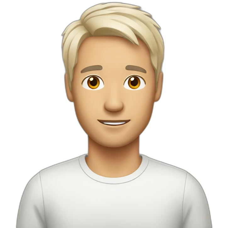 Man with faded hair cut with jack russell terrier dog emoji
