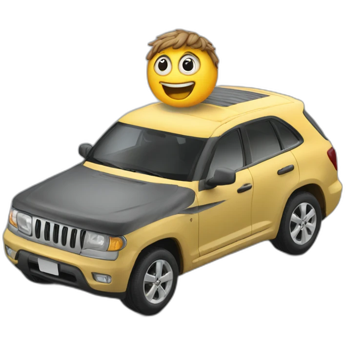 idiot on a car emoji