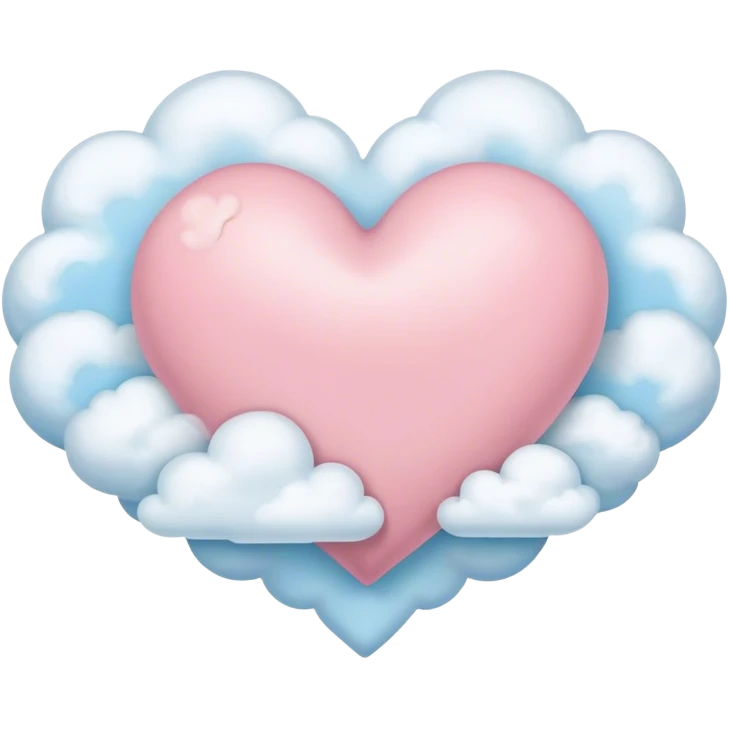 Pastel heart with clouds emoji