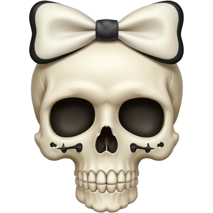  skull with small bow on side head emoji