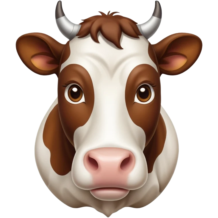 cinematic-noble-brown-and-white-cow-portrait-emoji,-poised-and-regal,-with-a-large,-sturdy-build-and-a-beautifully-patterned-hide-of-rich-brown-accented-by-crisp-white-patches,-deep-set-soulful-brown-eyes,-simplified-yet-sharp-and-sophisticated emoji