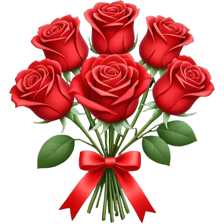 romantic love, bouquet of roses emoji