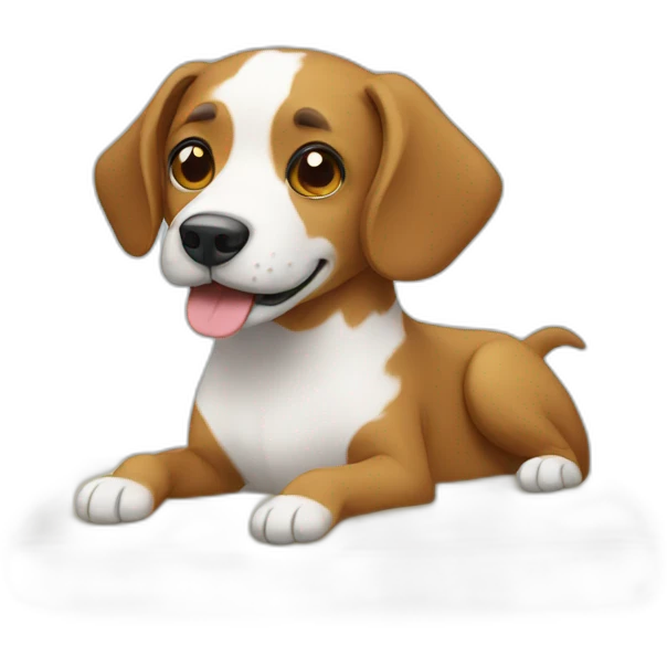 A dog on a bed emoji