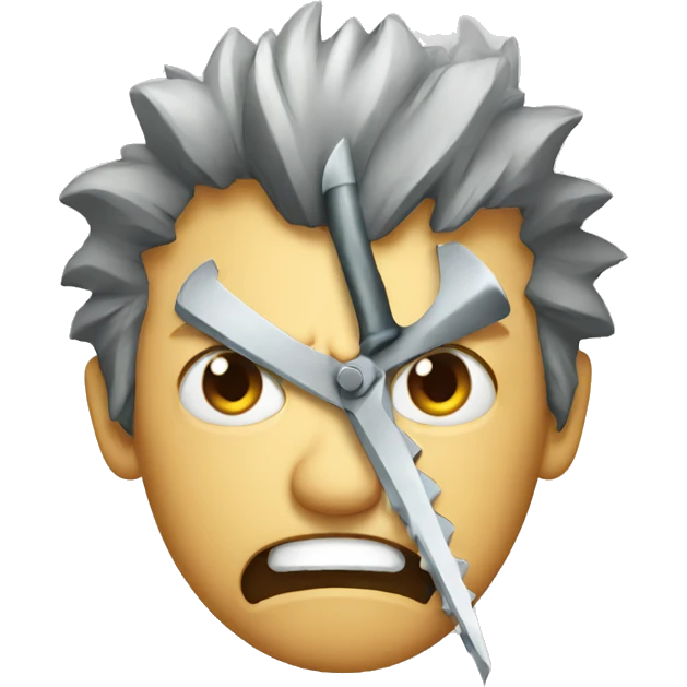 Cartoon angry saw emoji