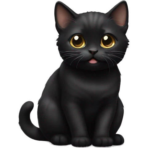Black munchkin cat  emoji