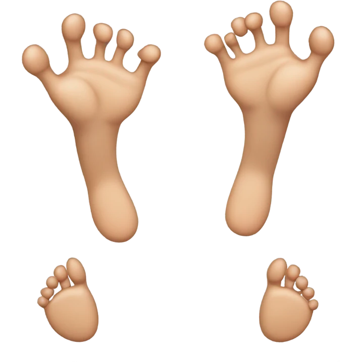 Happy blushing emoji with hands on cheeks and bare feet behind them kicking the air. emoji