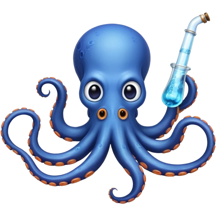 Octopus with a glass meth pipe  emoji