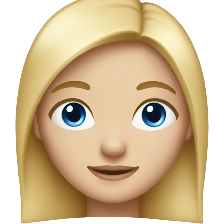 Blonde girl with straight hair and blue eyes emoji