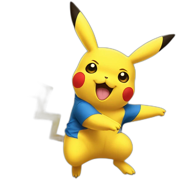 Pikachu jouant au foot emoji