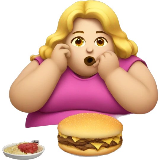 fat girl eating emoji