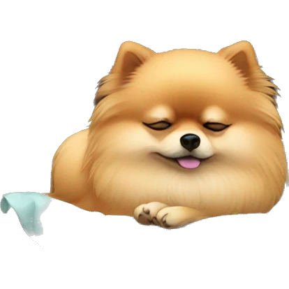Pomeranian sleeping emoji
