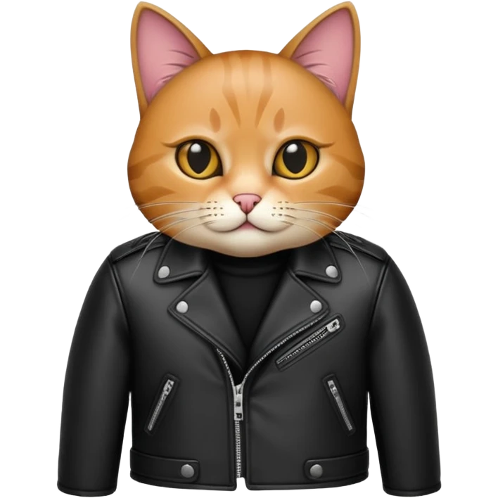 cat with leather jacket emoji