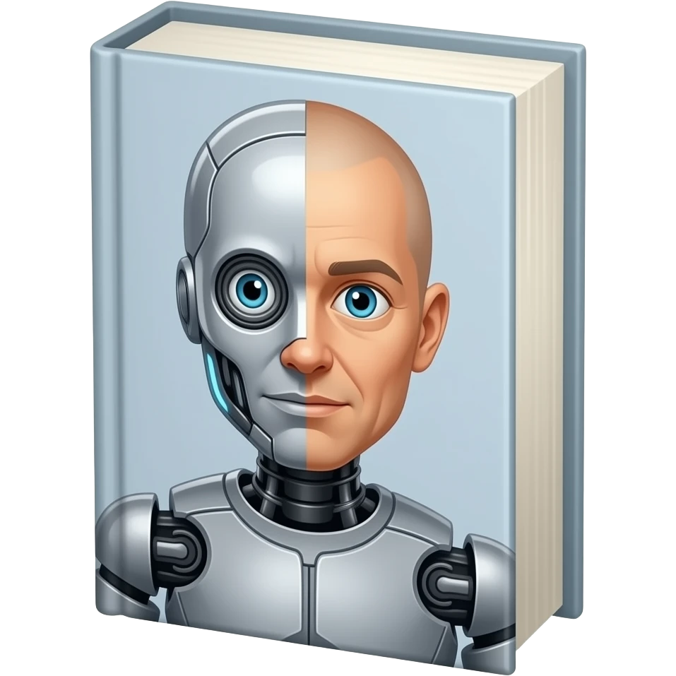a human-robot book emoji