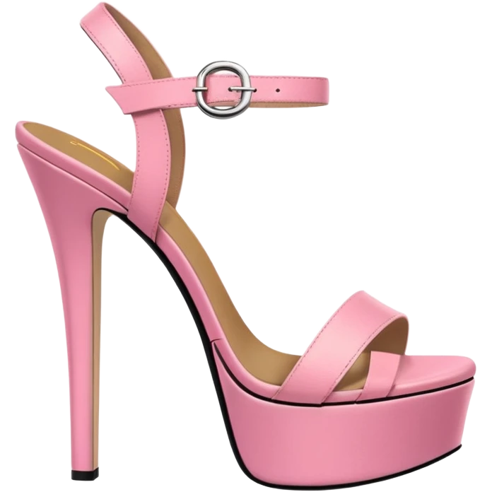 platform heel sandal, stiletto, pink, thick platform emoji