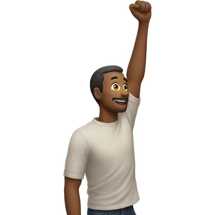 Man raising his arm up tkthe sky  emoji