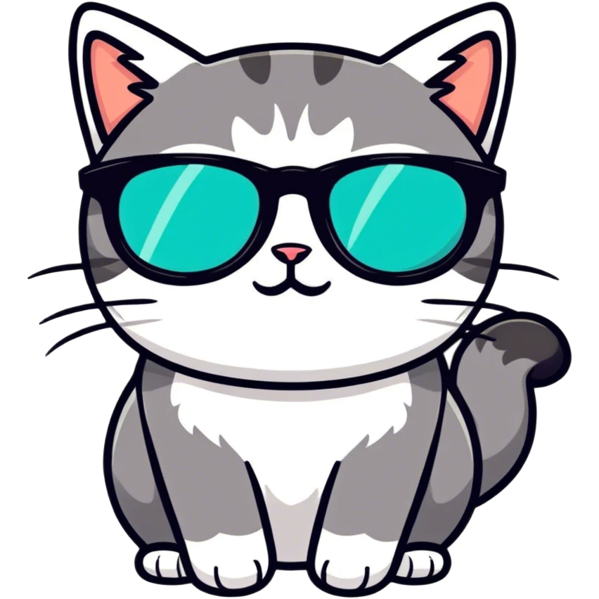 Cat with sunglasses emoji