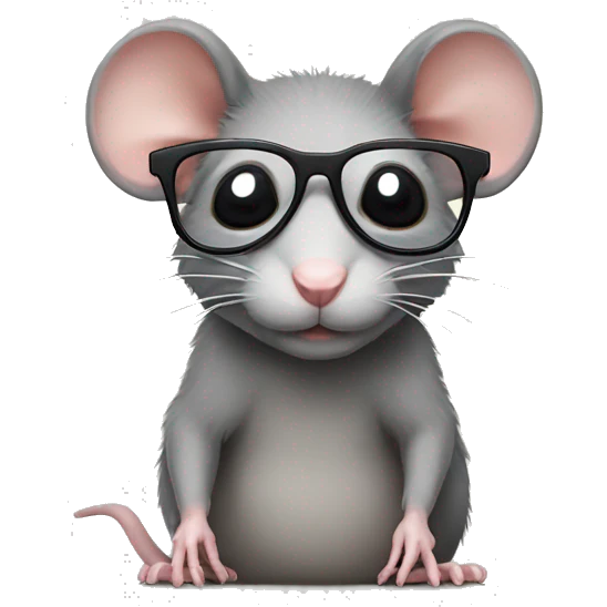 Rat with glassess emoji