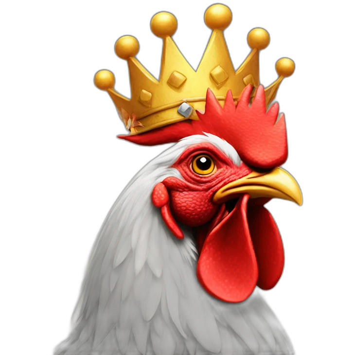 angry rooster having a crown on his head emoji