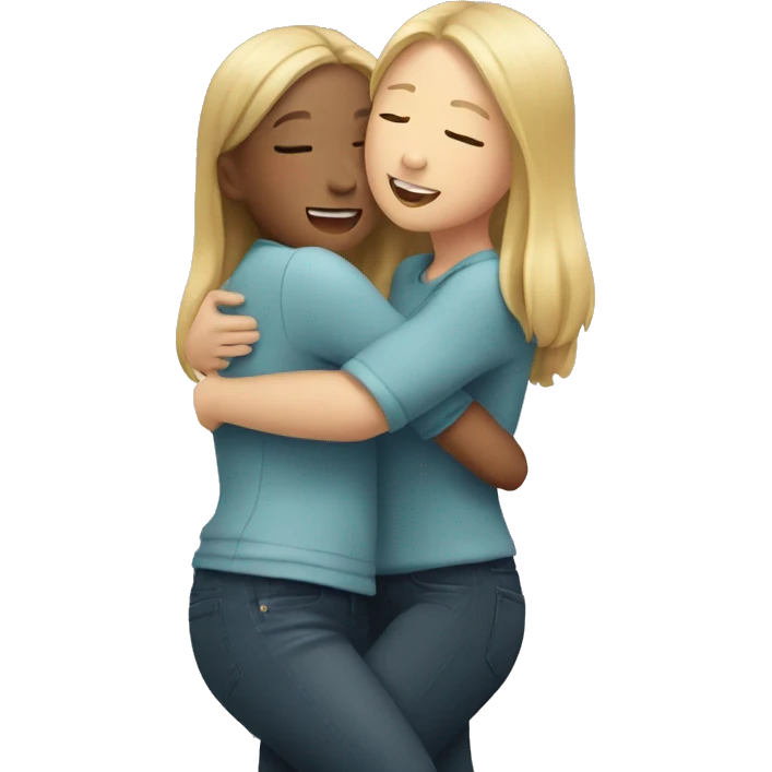 two girls hugging emoji