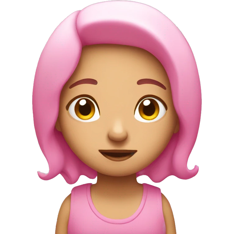 Pink sleepy emoji
