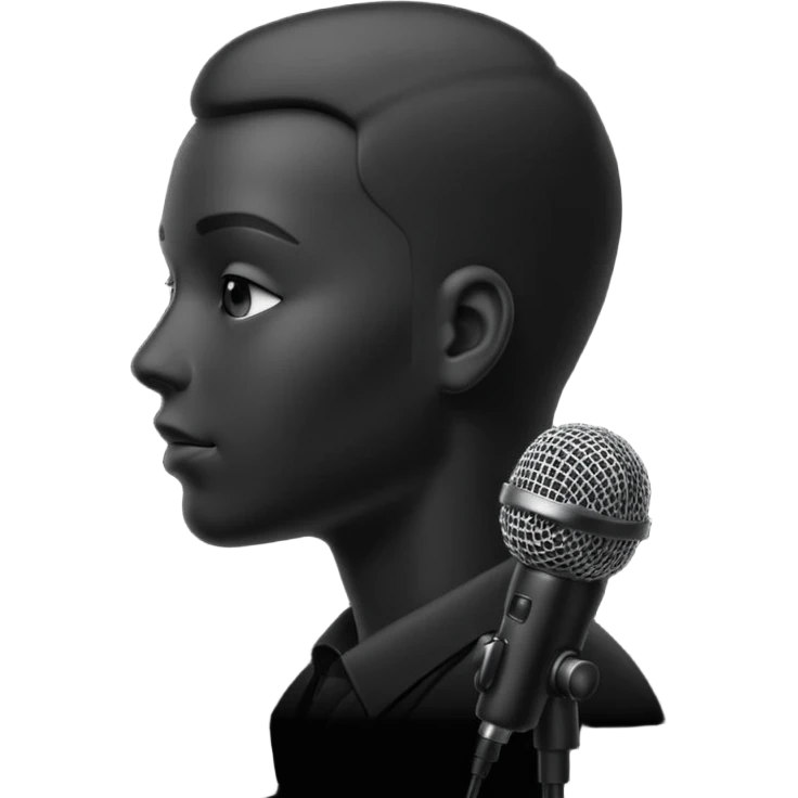 head silhouette speaking into a microphone emoji
